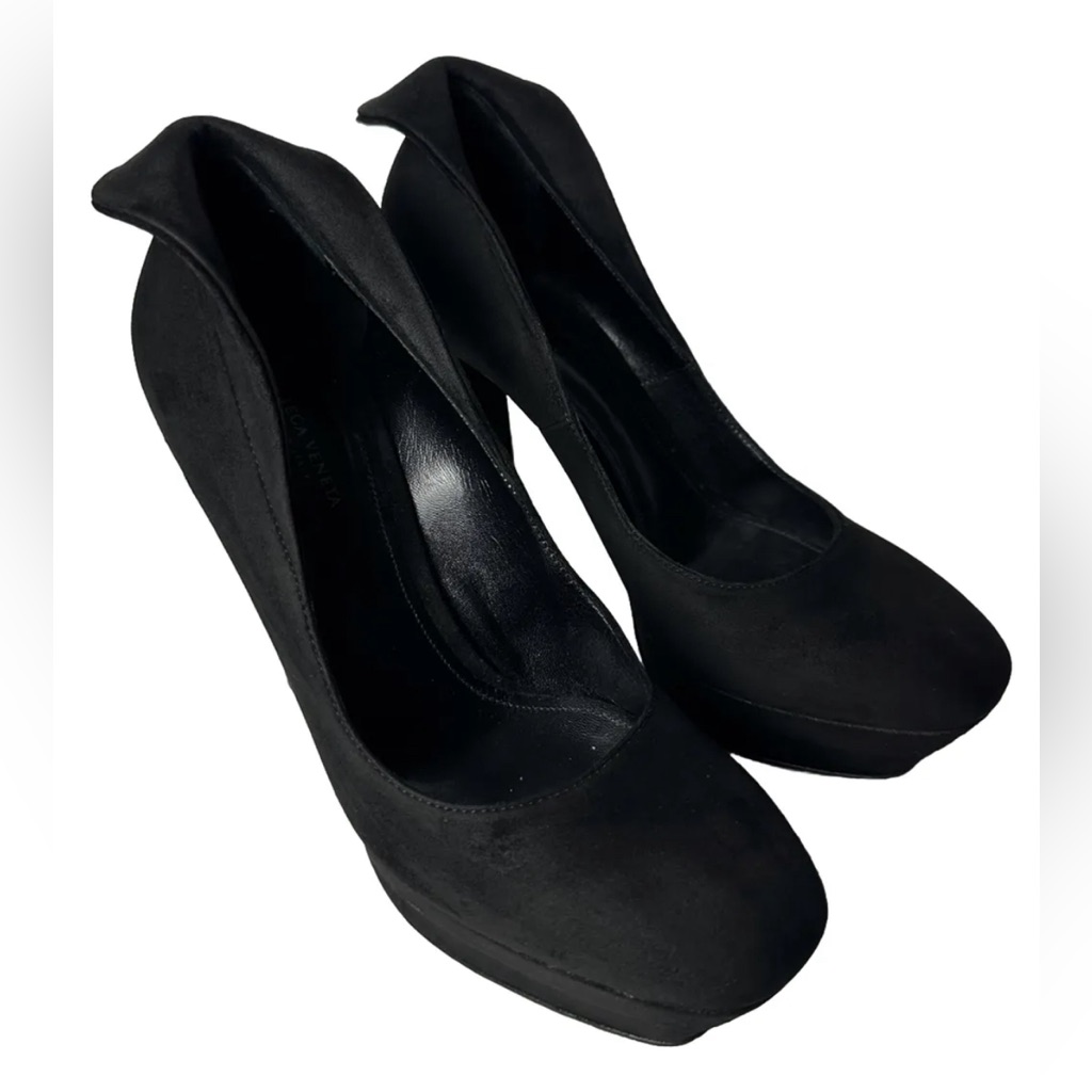 Bottega Veneta Heels Black Suede Pumps Size 36.5, 37 Eu / 6.5 Us / 7.5 Us